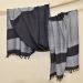 Very soft woolen scarf in black and gray